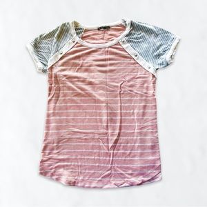 Staccato Pink / White Striped Top